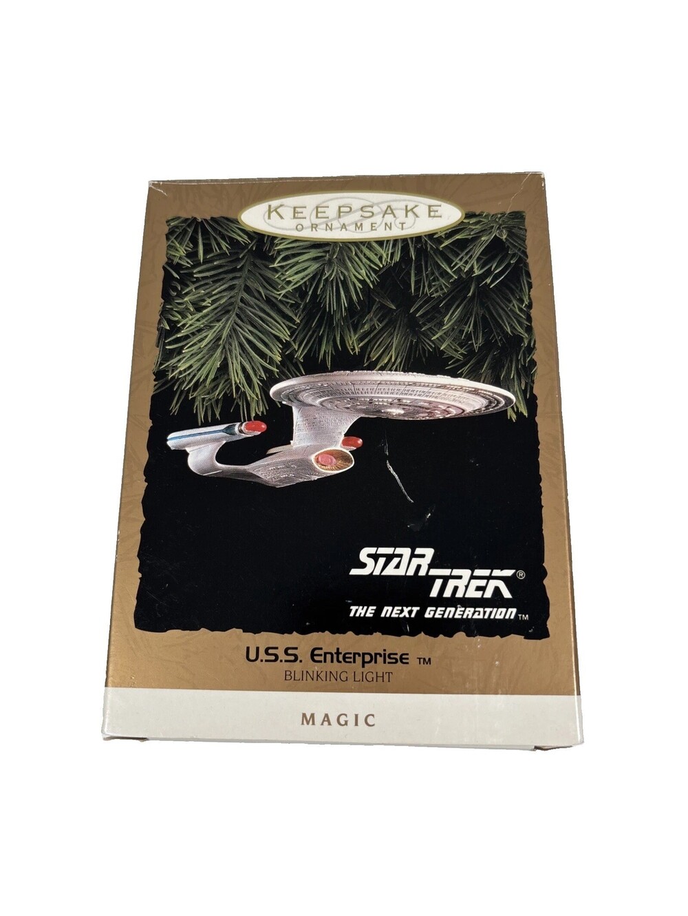 Hallmark Keepsake 1993 Star Trek USS Enterprise NCC-1701-D Blinking Light